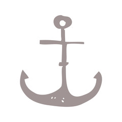 cartoon doodle ship anchor