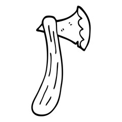 line drawing cartoon axe