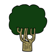 cartoon doodle blooming tree