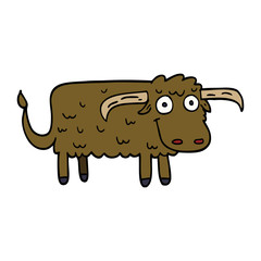 cartoon doodle hairy cow