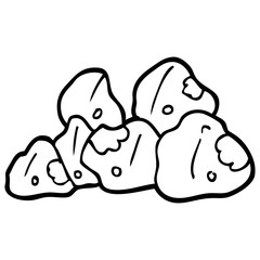 line drawing cartoon gold clusters
