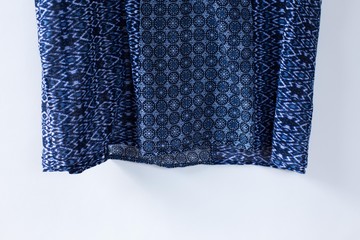 Natural colour blue clothes on white background.close up