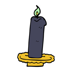cartoon doodle burning halloween candle