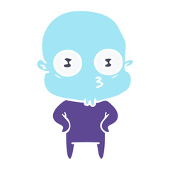flat color style cartoon weird bald spaceman