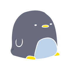 cute flat color style cartoon penguin