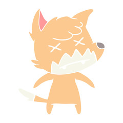 flat color style cartoon dead fox