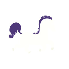 flat color style cartoon unicorn