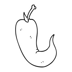 line drawing cartoon red hot chilli pepper