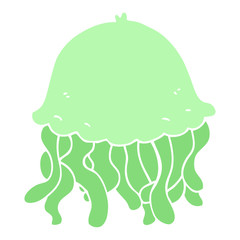 flat color style cartoon jellyfish