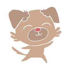 flat color style cartoon dog