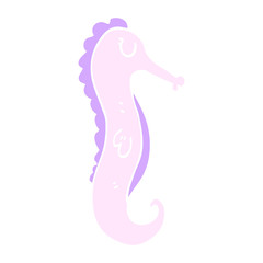 cartoon doodle sea horse