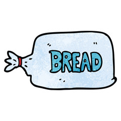 cartoon doodle bread in bag