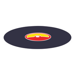 flat color style cartoon old vinyl record