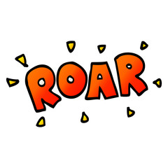 cartoon doodle roar sign