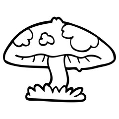 line drawing cartoon mushroom