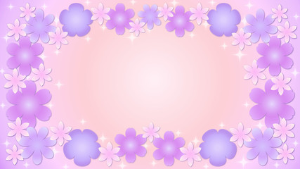 花のフレーム・紫1