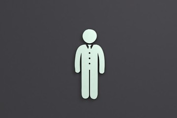 light green 3D illustration and dark background