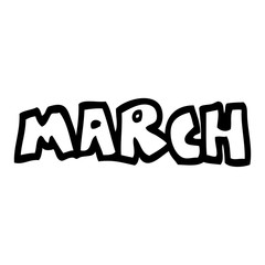 line drawing cartoon month of march