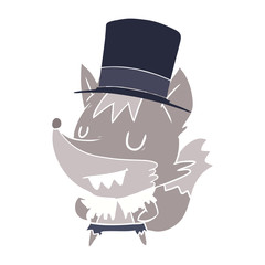 flat color style cartoon posh halloween werewolf