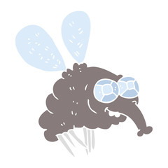 flat color illustration of a cartoon fly