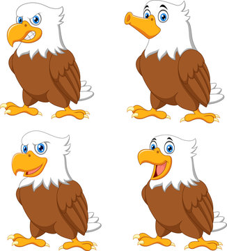 Cartoon eagles collection set