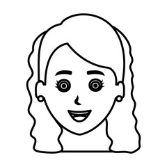 beautiful and young woman head character