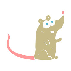flat color illustration of a cartoon mouse