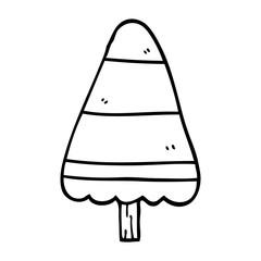 line drawing cartoon christmas tree