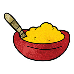 cartoon doodle bowl of polenta