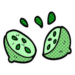 cartoon doodle of a halved lime