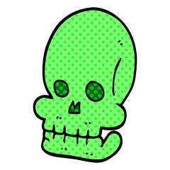 cartoon doodle spooky skull