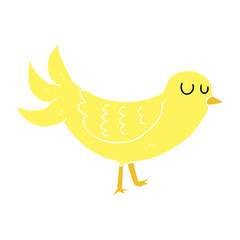 flat color illustration of a cartoon bird