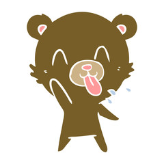 rude flat color style cartoon bear