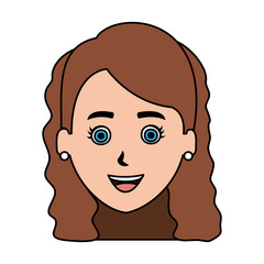 beautiful and young woman head character