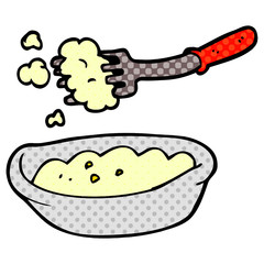 cartoon doodle bowl of food