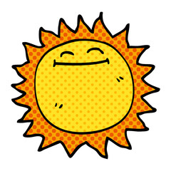 cartoon doodle shining sun