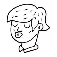 line drawing cartoon content face
