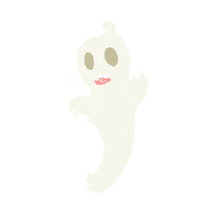 flat color illustration of a cartoon ghost