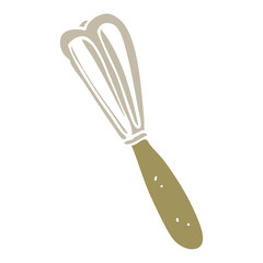 flat color illustration of a cartoon whisk