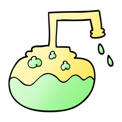 cartoon doodle bubbling chemicals