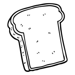 line drawing cartoon slice of bread