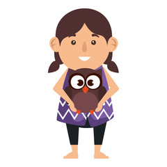 thanksgiving indigenus girl with owl