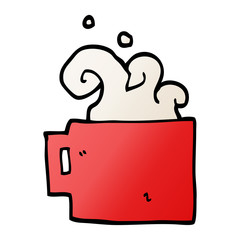 cartoon doodle hot cup of coffee