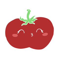 flat color style cartoon tomato