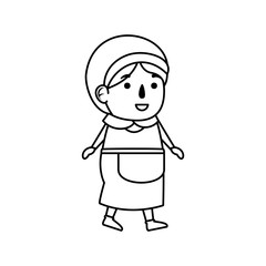 pilgrim woman character icon