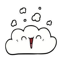 cartoon doodle happy cloud