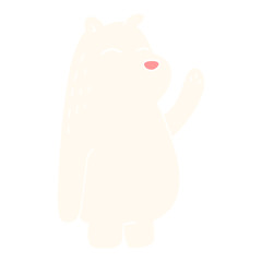 cartoon doodle polar bear waving