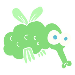 flat color illustration of a cartoon fly