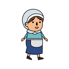 pilgrim woman character icon