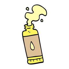 cartoon doodle squeezed lotion tube